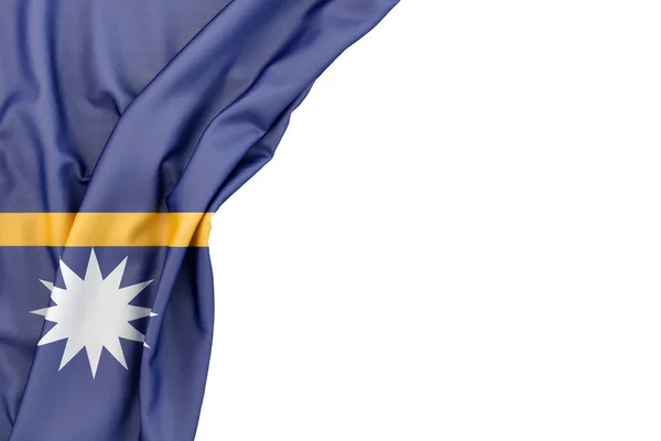 Flagga Nauru Hörnet Vit Bakgrund Isolerad Återgivning — Stockfoto
