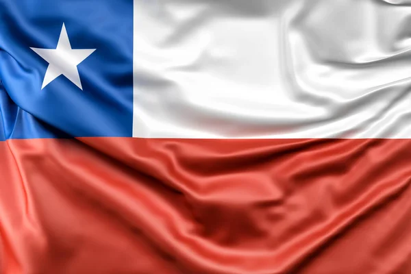 Ruffled Bandeira Chile Renderização — Fotografia de Stock