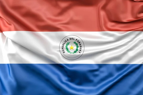 Drapeau Froissé Paraguay Rendu — Photo