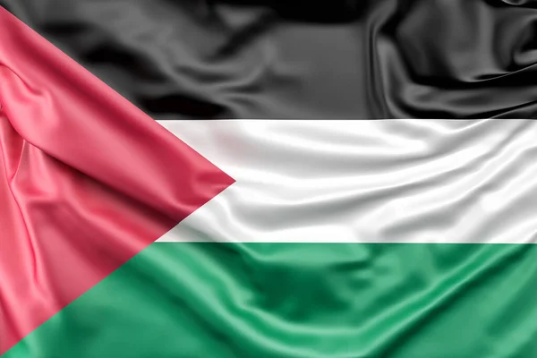 Ruffled Flag Palestine Rendering — Stock Photo, Image