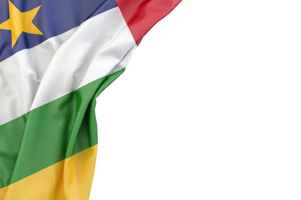 Bandiera Della Repubblica Centrafricana Nell Angolo Sfondo Bianco Isolato Rendering — Foto Stock