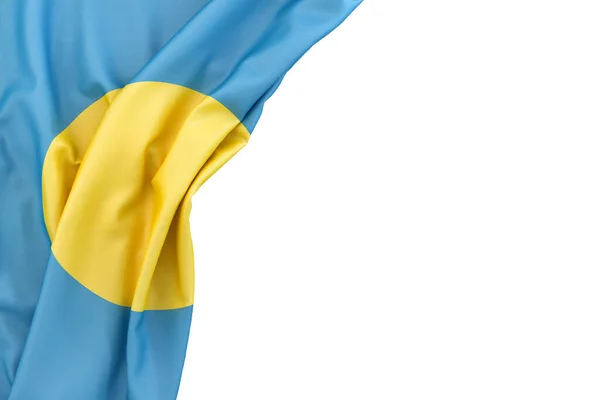 Zászló Palau Sarokban Fehér Háttér Elszigetelve Renderelés — Stock Fotó