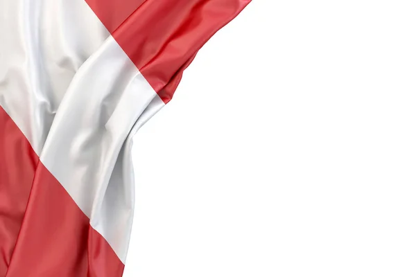 Flaga Peru Rogu Białym Tle Odizolowany Renderowanie — Zdjęcie stockowe