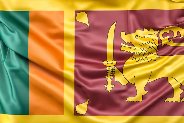 Ruffled Bandeira Sri Lanka Renderização — Fotografia de Stock