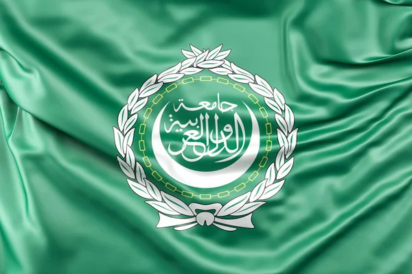 Ruffled Bandeira Liga Árabe Renderização — Fotografia de Stock