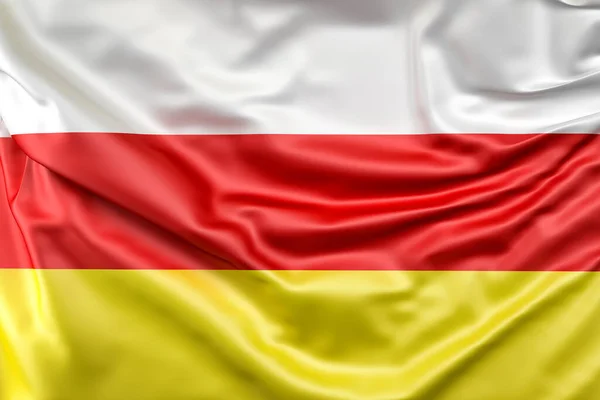 Ruffled Vlag Van Zuid Ossetië Weergave — Stockfoto