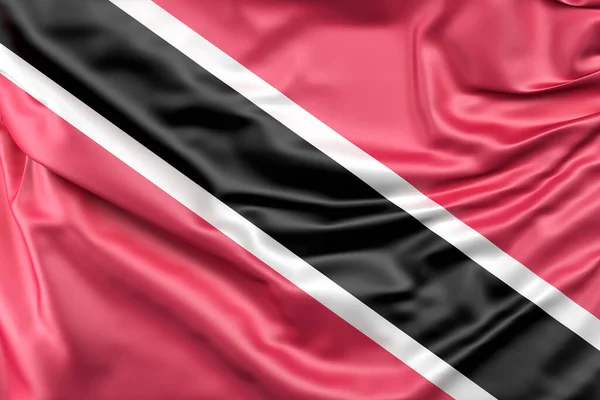 Gekräuselte Flagge Trinidad Und Tobago Rendering — Stockfoto