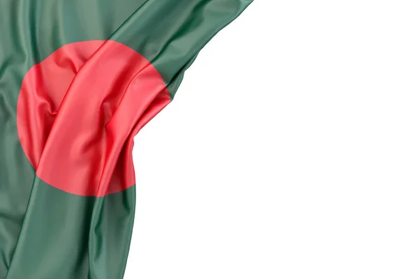 Bandera Bangladesh Esquina Sobre Fondo Blanco Aislado Renderizado —  Fotos de Stock