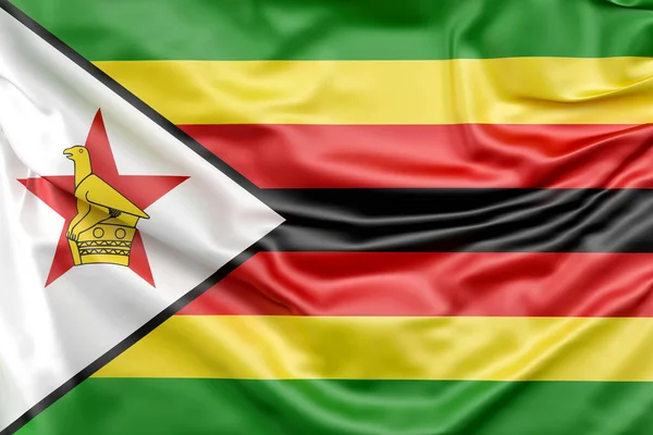 Fläckig Flagga Från Zimbabwe Återgivning — Stockfoto