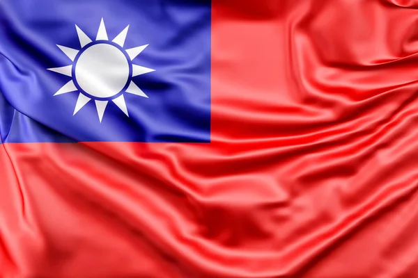 Tayvan Bayrağı Dalgalandı Hazırlama — Stok fotoğraf