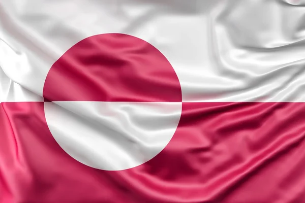 Grönland Felborzolt Zászlaja Renderelés — Stock Fotó