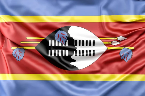 Ruffled Flag Eswatini Rendering — Stock Photo, Image
