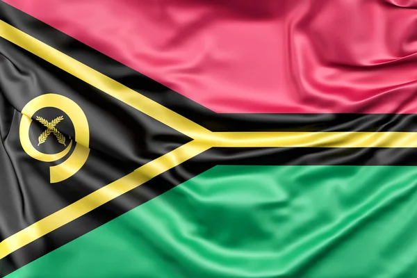 Vanuatus Förkrympta Flagga Återgivning — Stockfoto