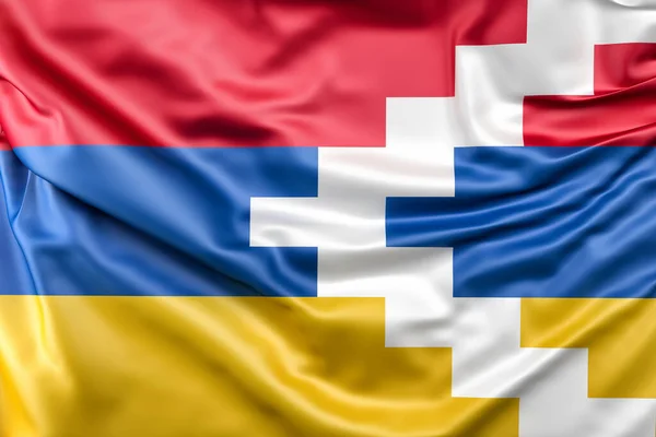 Ruffled Flag Nagorno Karabakh Nagorno Karabakh Republic Rendering — Stock Photo, Image
