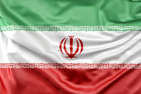 Gekräuselte Flagge Des Iran Rendering — Stockfoto
