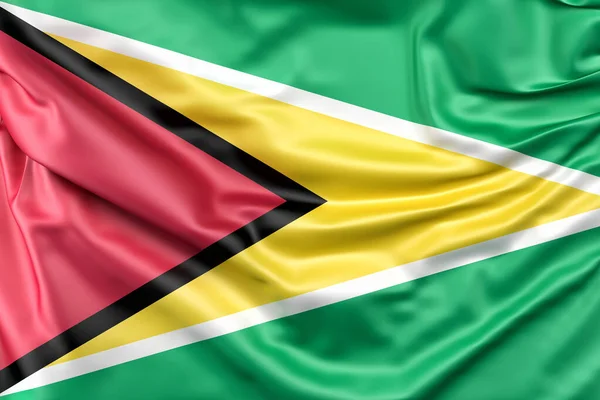 Ruffled Flag Guyana Rendering — Stock Photo, Image