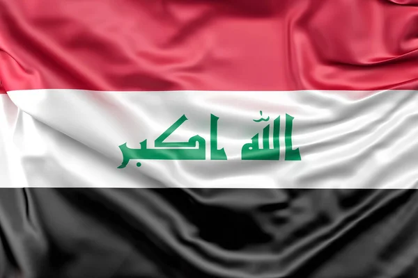 Gekräuselte Flagge Des Irak Rendering — Stockfoto