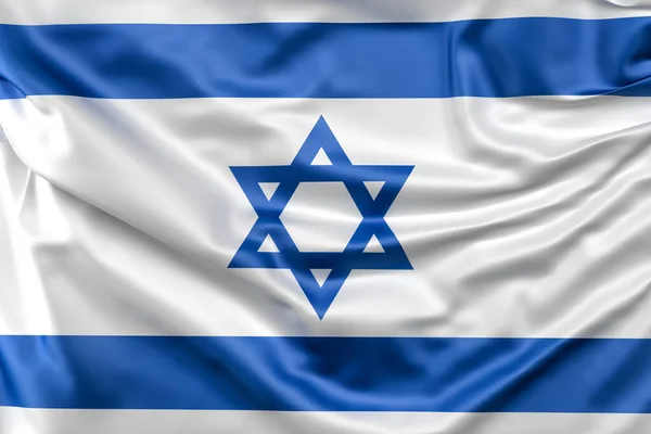 Ruffled Flag Israel Rendering — Stock Photo, Image
