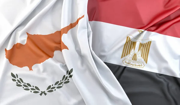 Drapeaux Froissés Chypre Egypte Rendu — Photo