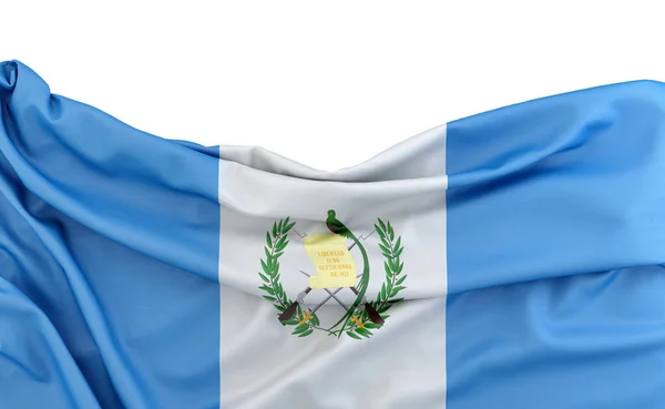 Bandera Guatemala Aislada Sobre Fondo Blanco Con Espacio Copia Arriba —  Fotos de Stock
