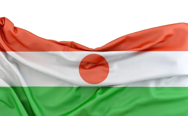 Zászló Niger Izolált Fehér Háttér Másolási Hely Felett Renderelés — Stock Fotó