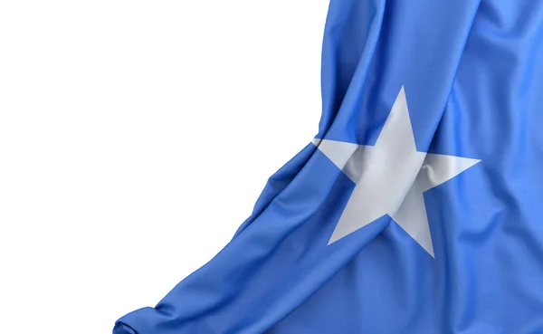 Beyaz Arka Planda Somali Bayrağı Solda Boş Bir Alan Zole — Stok fotoğraf