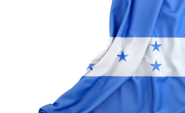 Solunda boş alan olan Honduras bayrağı. İzole edilmiş. 3B Hazırlama