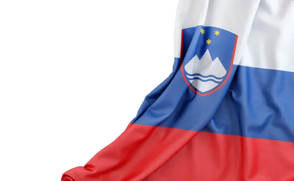 Flag Slovakia Empty Space Left Isolated Rendering — Stock Photo, Image