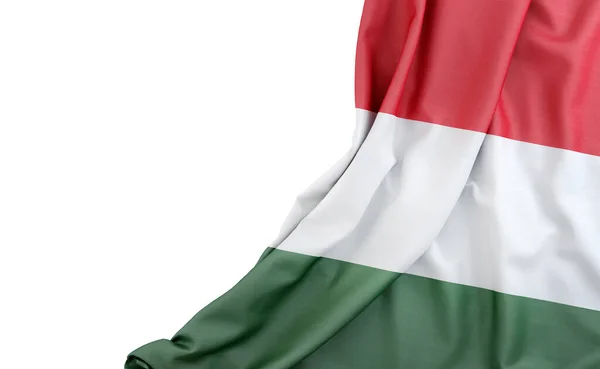 Zászló Magyarország Üres Hely Bal Oldalon Elszigetelve Renderelés — Stock Fotó