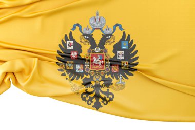 Rus İmparatorluğu 'nun izole edilmiş bayrağı ve altında kopya alanı var. 3B Hazırlama