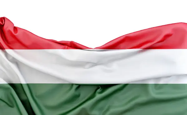 Zászló Magyarország Elszigetelt Fehér Háttér Másolási Hely Felett Renderelés — Stock Fotó