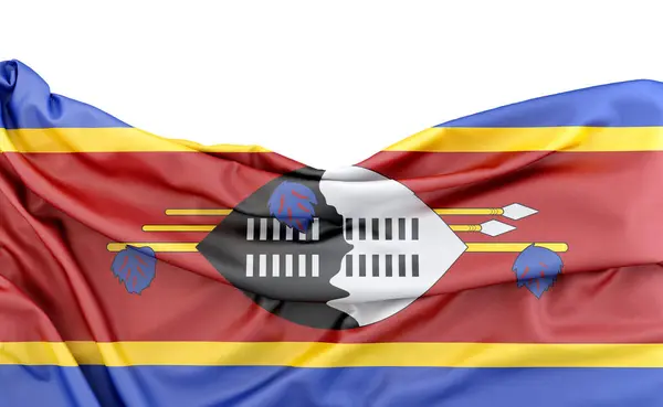 Флаг Эсватини Свазиленд Изолирован Белом Фоне Копировальным Пространством Выше Рендеринг — стоковое фото