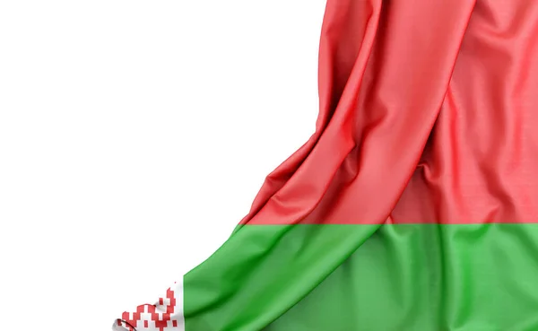 Flag Belarus Empty Space Left Isolated Rendering — Stock Photo, Image