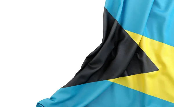 Bahamas Flagga Med Tomt Utrymme Till Vänster Isolerad Återgivning Royaltyfria Stockfoton