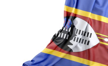 Solunda boş alan bulunan Eswatini bayrağı (Svaziland). İzole edilmiş. 3B Hazırlama