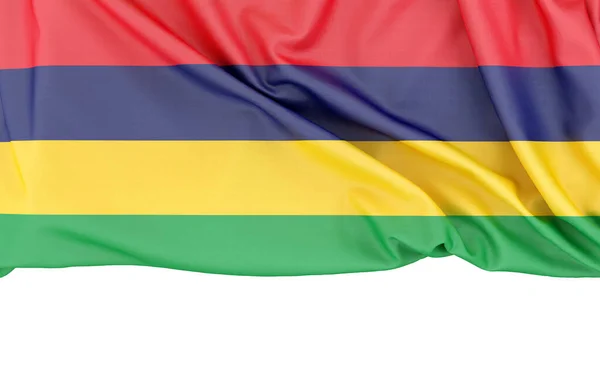 Flag Mauritius Isolated White Background Copy Space Rendering — Stock Photo, Image