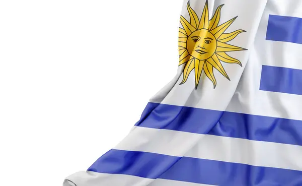 Flagge Uruguays Mit Leerzeichen Auf Der Linken Seite Isoliert Rendering — Stockfoto