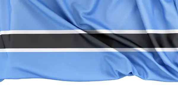 Flagge Von Botswana Isoliert Auf Weißem Hintergrund Mit Kopierraum Darunter — Stockfoto