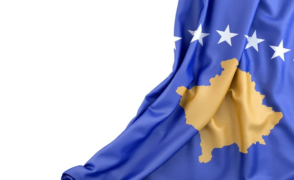 Bandiera Del Kosovo Con Spazio Vuoto Sinistra Isolato Rendering — Foto Stock