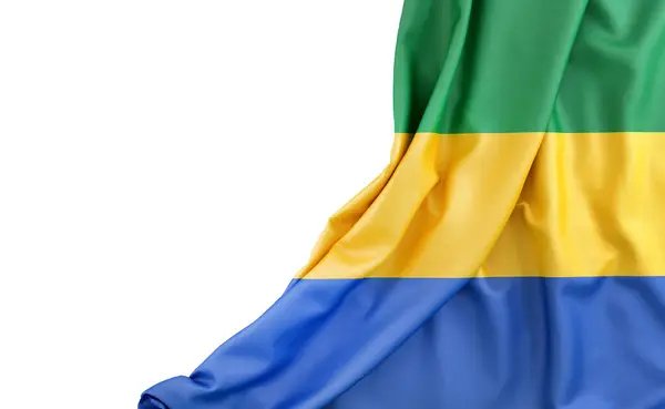 Bandiera Del Gabon Con Spazio Vuoto Sinistra Isolato Rendering — Foto Stock