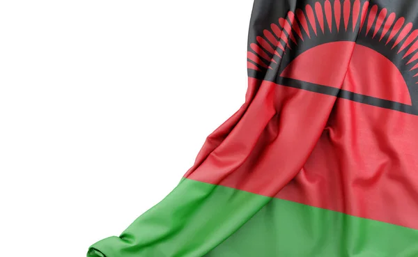 Bandeira Malawi Com Espaço Vazio Esquerda Isolado Renderização — Fotografia de Stock
