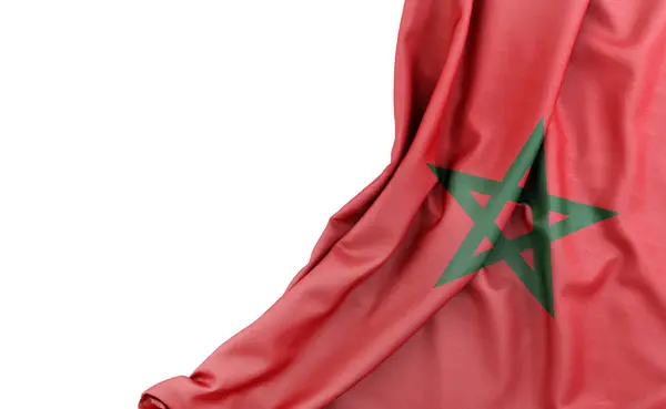 Flag Morocco Empty Space Left Isolated Rendering — Stock Photo, Image