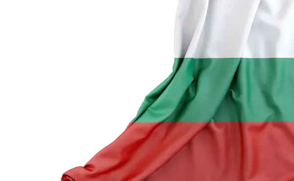 Zászló Bulgária Üres Hely Bal Oldalon Elszigetelve Renderelés — Stock Fotó