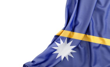 Sol tarafında boş alan olan Nauru bayrağı. İzole edilmiş. 3B Hazırlama