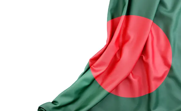 Bandeira Bangladesh Com Espaço Vazio Esquerda Isolado Renderização — Fotografia de Stock