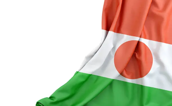 Niger Zászlója Üres Hellyel Bal Oldalon Elszigetelve Renderelés — Stock Fotó