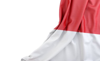 Solunda boşluk olan Monako bayrağı. İzole edilmiş. 3B Hazırlama