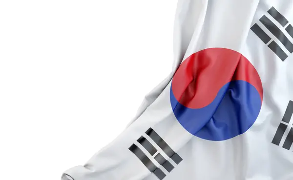 Bandera Corea Del Sur Con Espacio Vacío Izquierda Aislado Renderizado —  Fotos de Stock