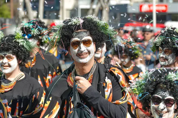 Limassol Chipre Março 2020 Retrato Participante Grande Desfile Carnaval Limassol — Fotografia de Stock