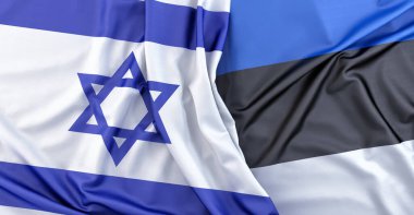 İsrail ve Estonya bayrakları. 3B Hazırlama